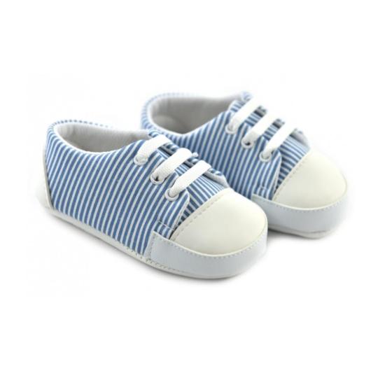Bebiccino İlk Adım Ayakkabısı Çizgili Desen Mavi