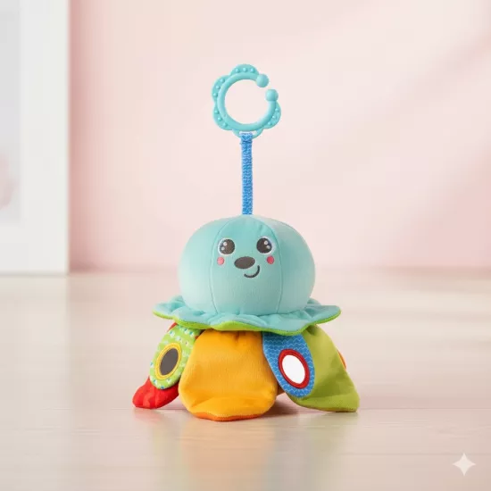Sevimli Ahtapot Asmalı Puset ve Yatak Oyuncağı