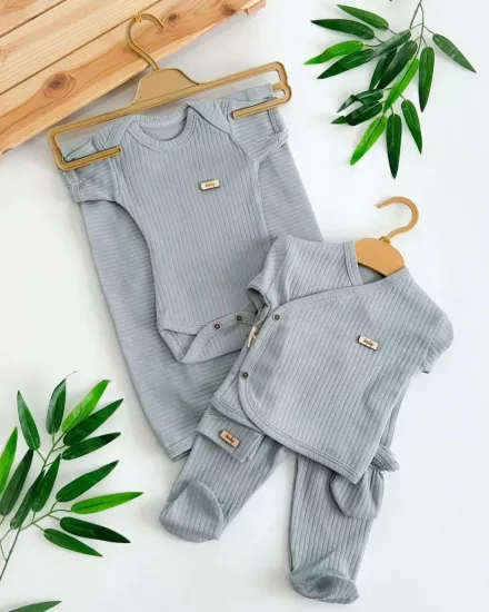 Raporlu 7 Li Zıbın Takımı - Hastane Çıkışı Gri