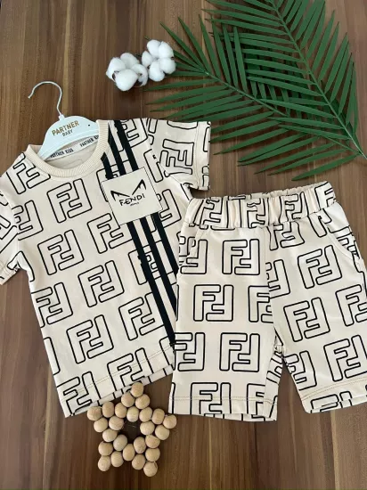 VaVbaby F Desen Çocuk Yazlık Şortlu Takım
