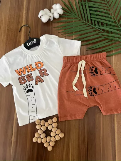 VaVbaby Wild Bear Baskılı Yazlık Erkek Şortlu Takım