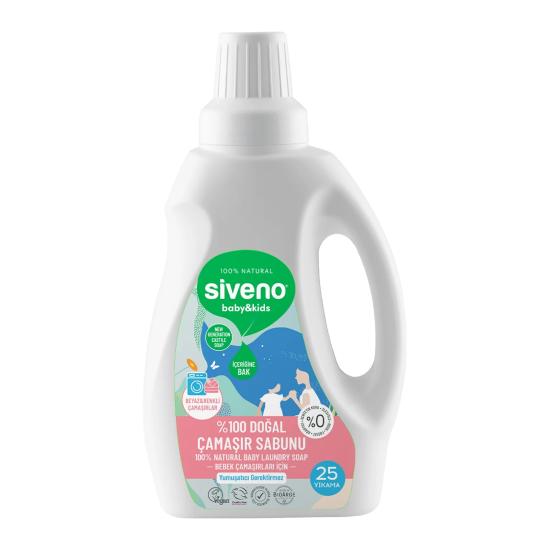 Siveno Doğal Bebek Çamaşır Sabunu Kendinden Yumuşatıcılı Bitkisel Deterjan Konsantre Vegan 750ml