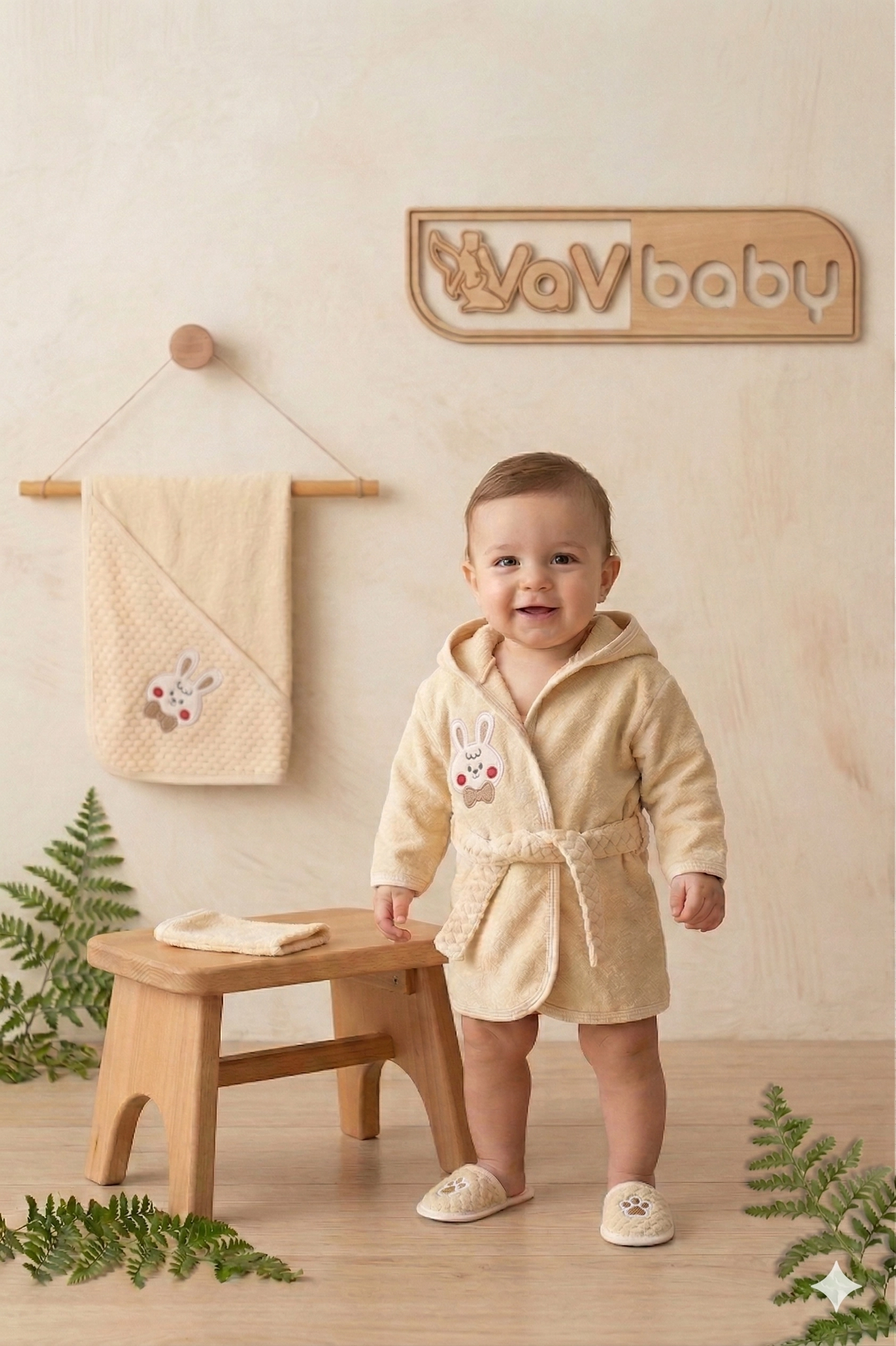 VaVbaby%20Organik%20Bambu%20Bebek%20Havlu%20Bornoz%20Seti%20Bebek%20Havlu%20Kundak%20Rabbit