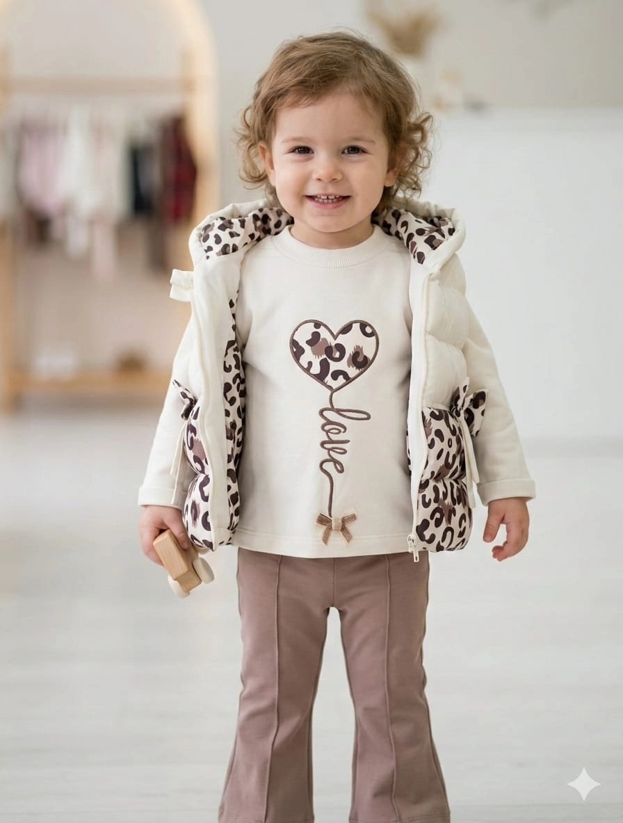 Kız%20Çocuk%20Love%20Nakışlı%20Leopar%20Desenli%20Şişme%20Yelekli%203%20lü%20Takım